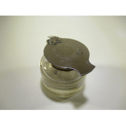 Encrier ancien rond en verre