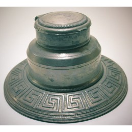 Pewter inkwell